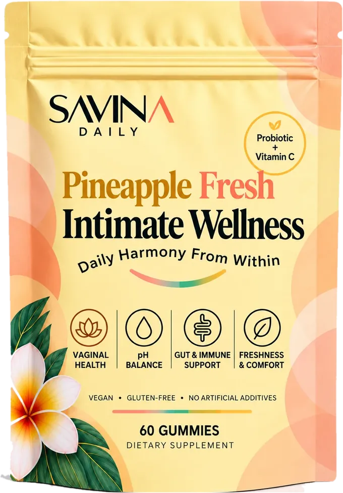 Front of the Pineapple Fresh Intimate Wellness pouch