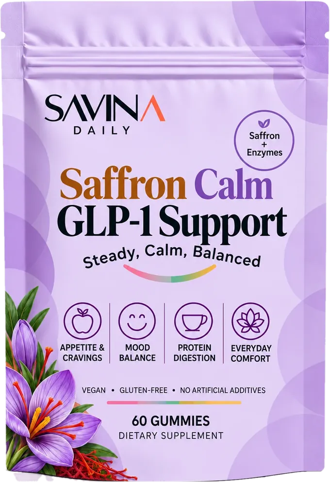 Front of the Saffron Calm pouch